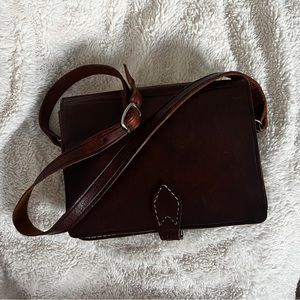 *SOLD* Hand-stitched genuine leather satchel / cross-body purse